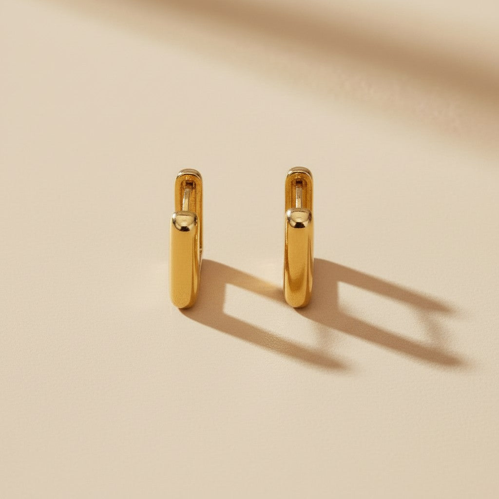 Rectangle Hoop Earrings - Trendy Square Hoops for Women | Modern Geometric Jewelry