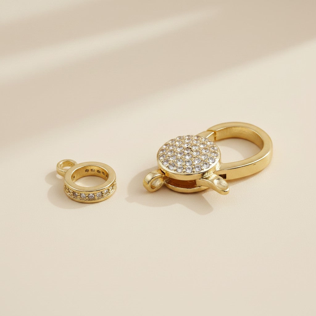 ✨ 18k Gold Filled CZ Lobster Clasp — The Functional Detail That Adds Its Own Sparkle