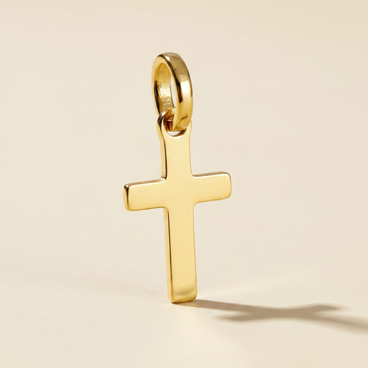 ✝️ 18k Gold Filled Mini Polished Cross Pendant — Faith in Its Most Essential Form.