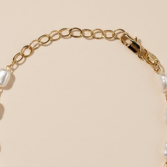 🤍 18k Gold Filled Baroque Pearl Bracelet — Each Pearl Its Own Moment. The Wrist, Considered