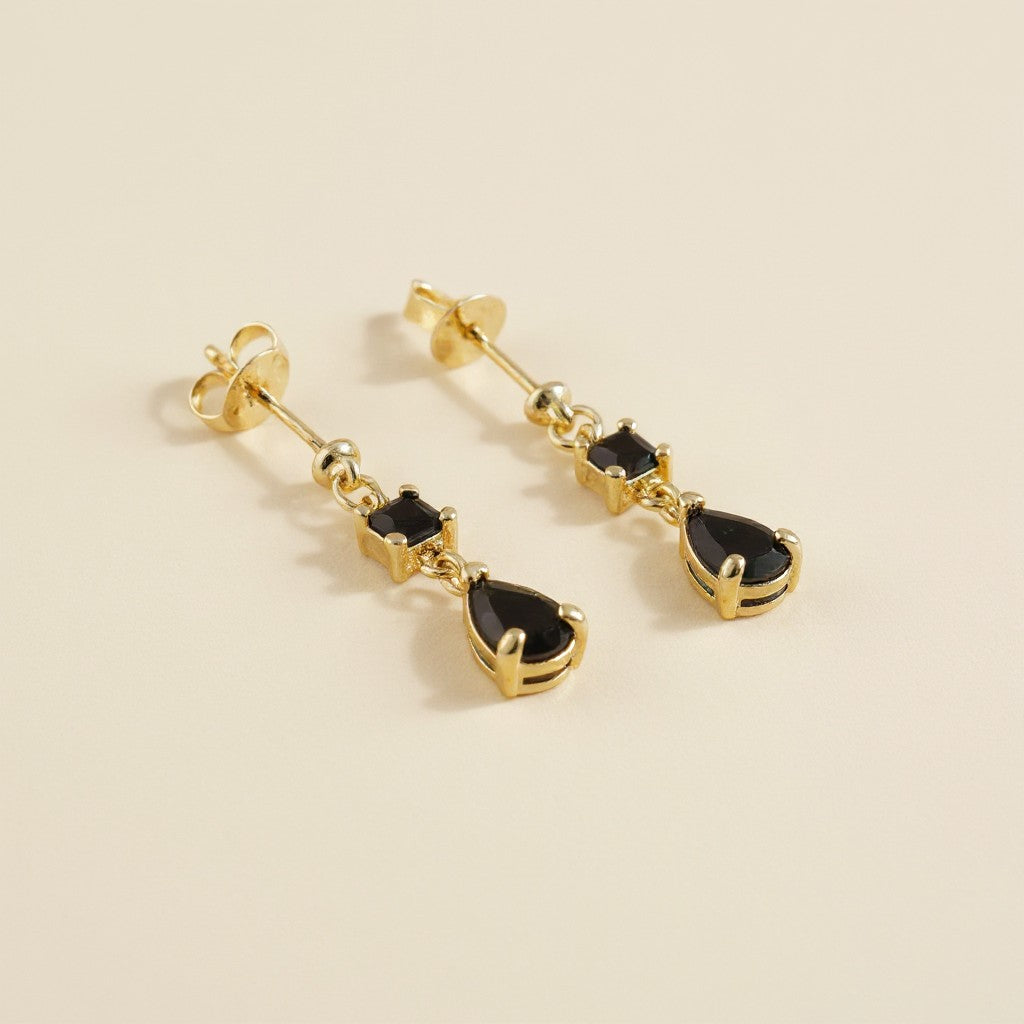 18k Gold Filled Colored CZ Teardrop Earrings | Refined Glamour, Your Color