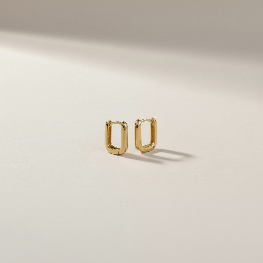 Oblong Hoop Earrings - Modern Minimalist Earrings for Women