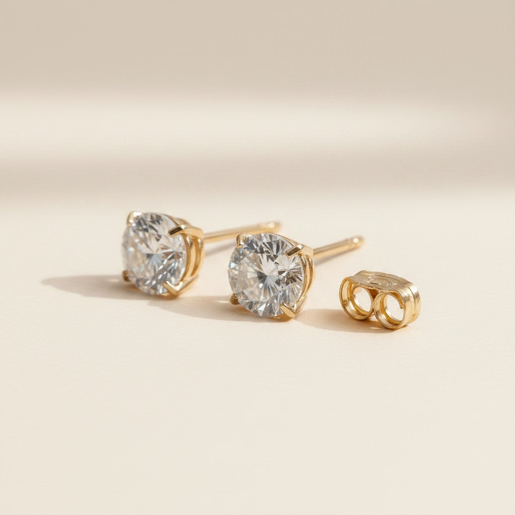 ✨ 14k Solid Gold CZ Stud Earrings — 7A Stone. Real Gold. The Only Stud That Needs No Introduction
