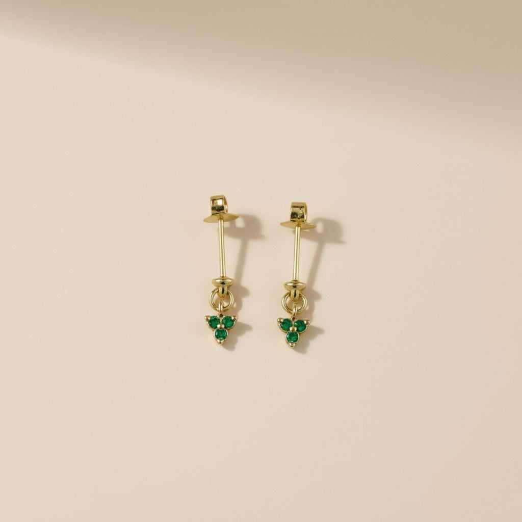 18k Gold Filled CZ Flower Drop Earrings — Dainty, Sparkling; Endlessly Wearable