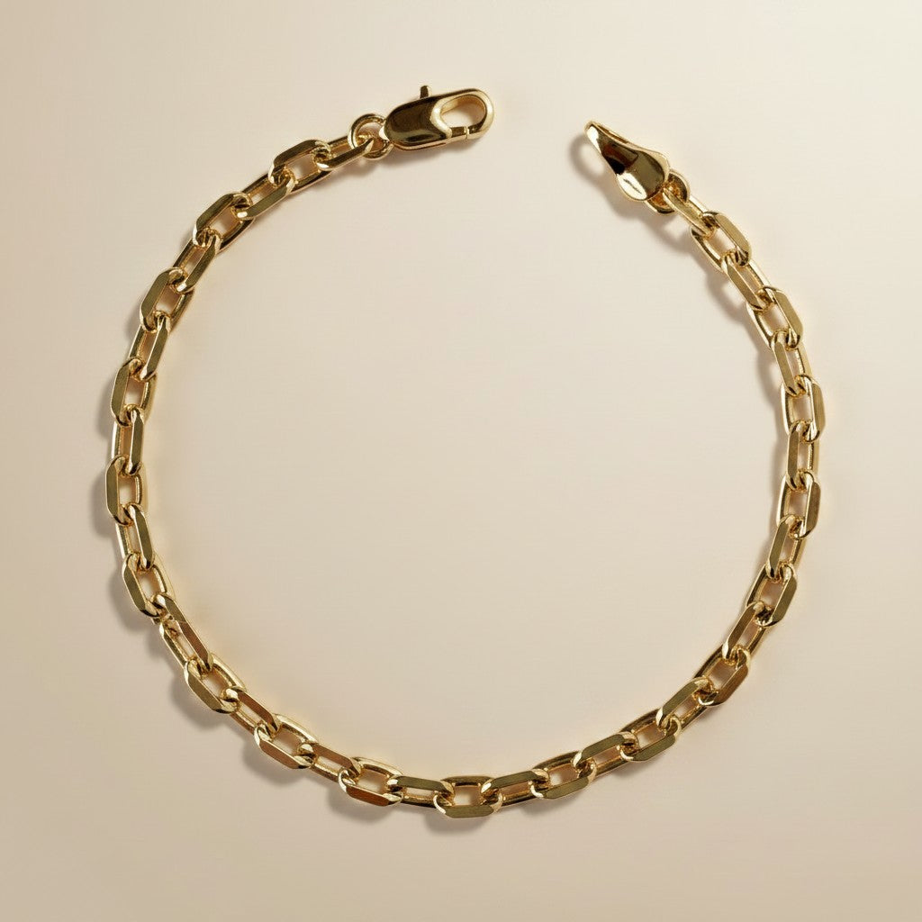 ⚓ 18k Gold Filled Diamond-Cut Anchor Chain Bracelet — Maritime Boldness. Faceted Brilliance. The Wrist Elevated.