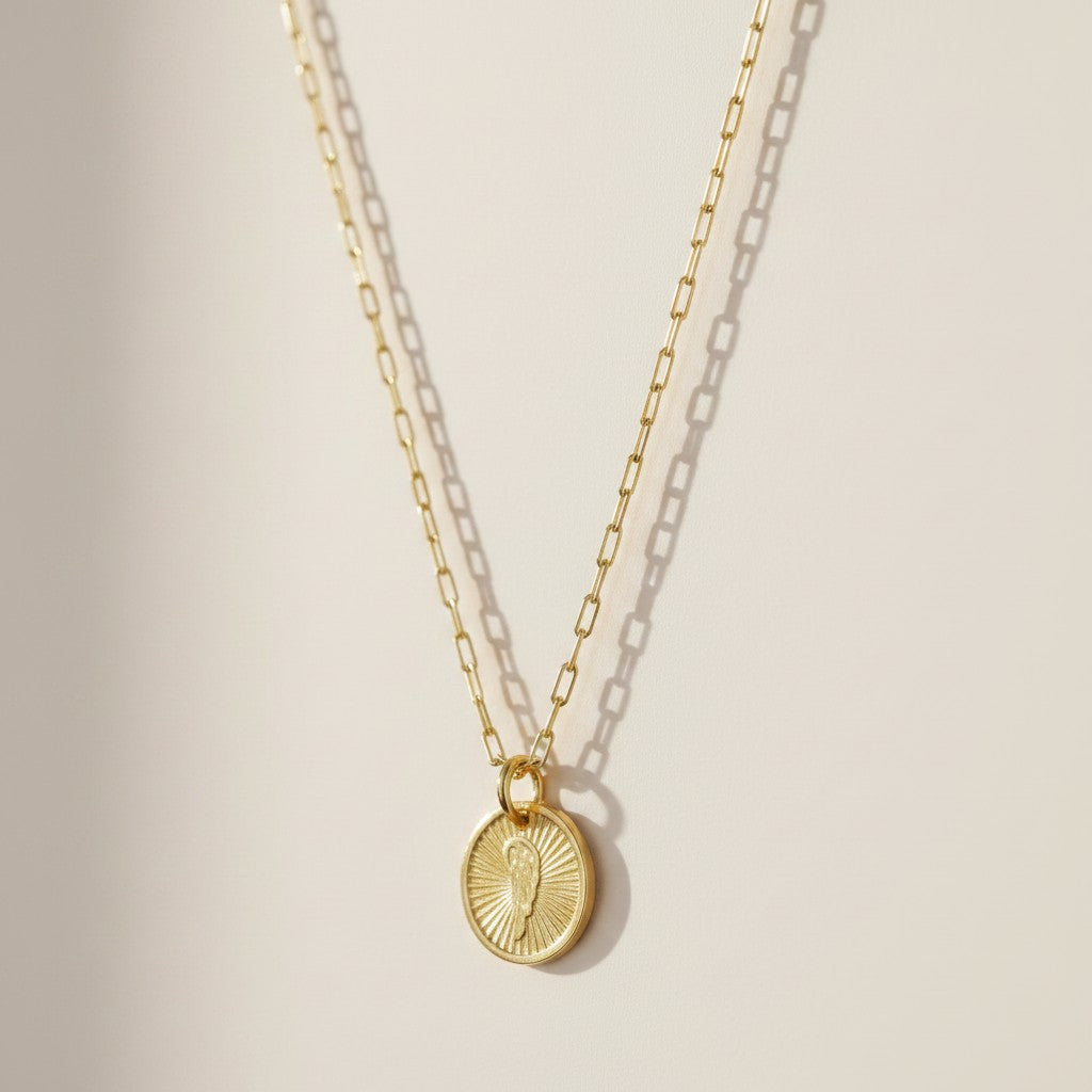 ✨ 18k Gold Filled Angel Wing Sunburst Necklace — Celestial Grace, Worn Every Day