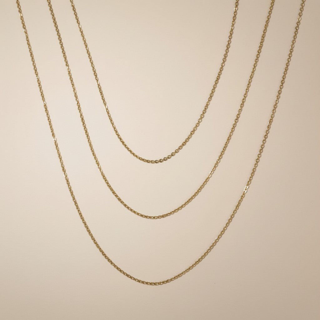 Cable Chain Necklace - Classic 1.45mm Chain for Women