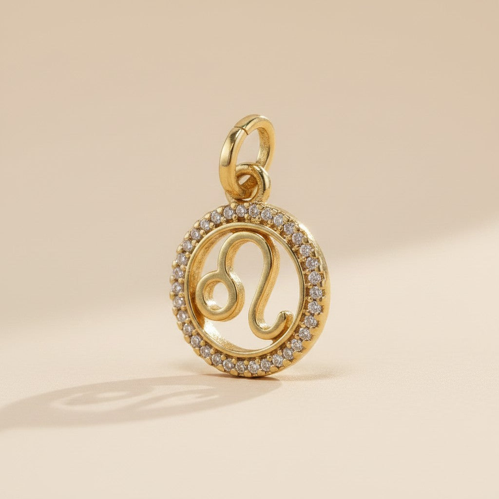 18k Gold Filled Mini Leo Zodiac Pendant