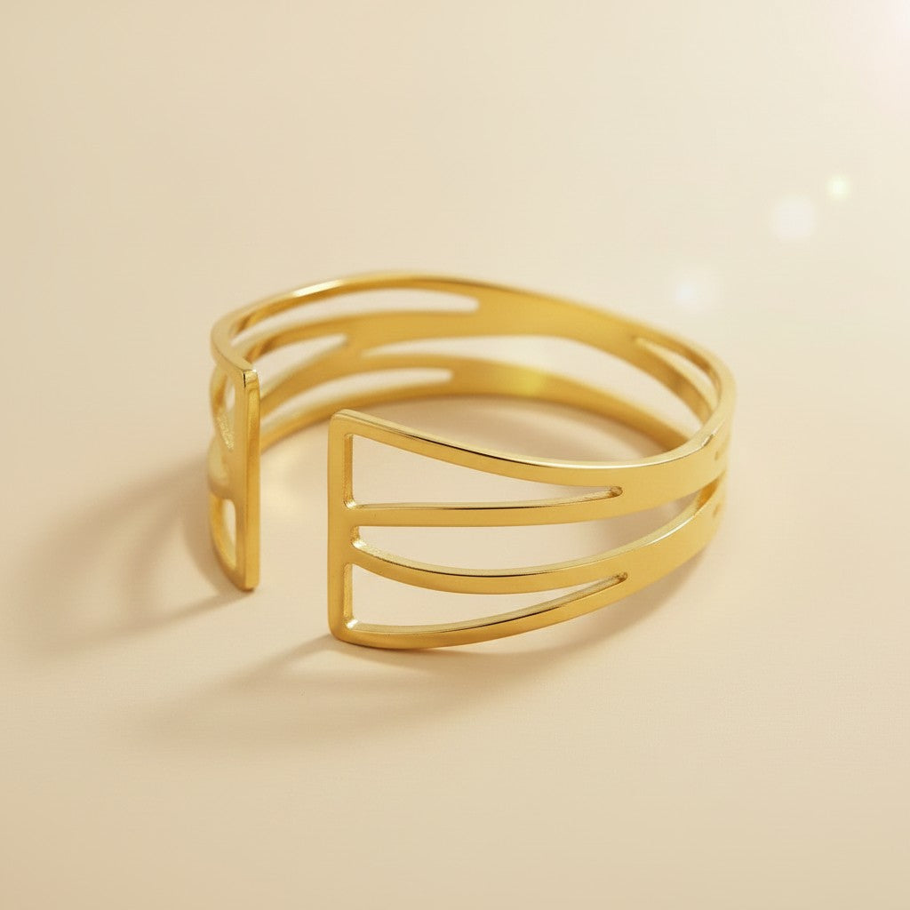 18k Gold Filled Intertwined Ring | Interlocking Elegance