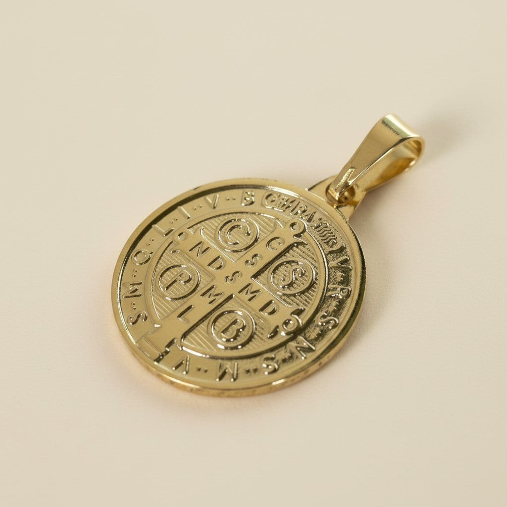 18k Gold Filled Saint Benedict Medal | Symbol of Prayer & Protection