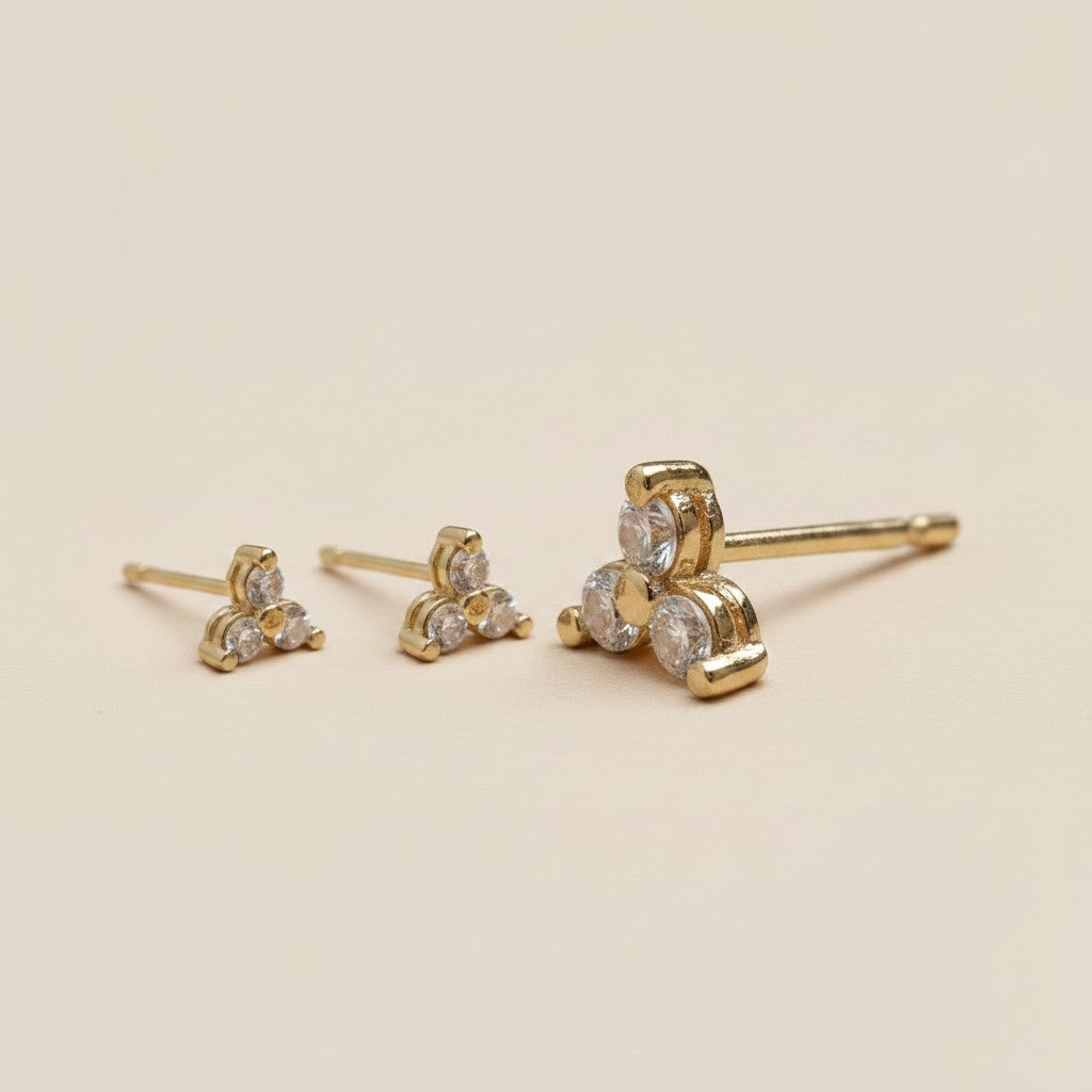 🌸 18k Gold Filled Mini Flower CZ Stud Earrings — A Tiny Bloom. A Little Sparkle. The Ear Complete