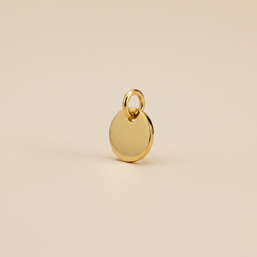 18k Gold Filled Blank Round 6mm Tag Findings