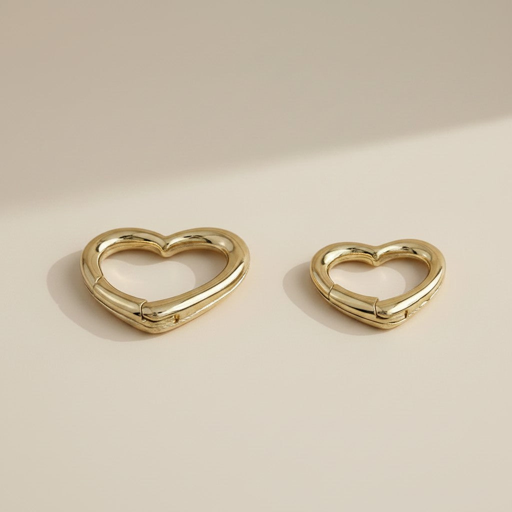 18k Gold Filled Heart Carabiner Clasp | DIY Jewelry Component