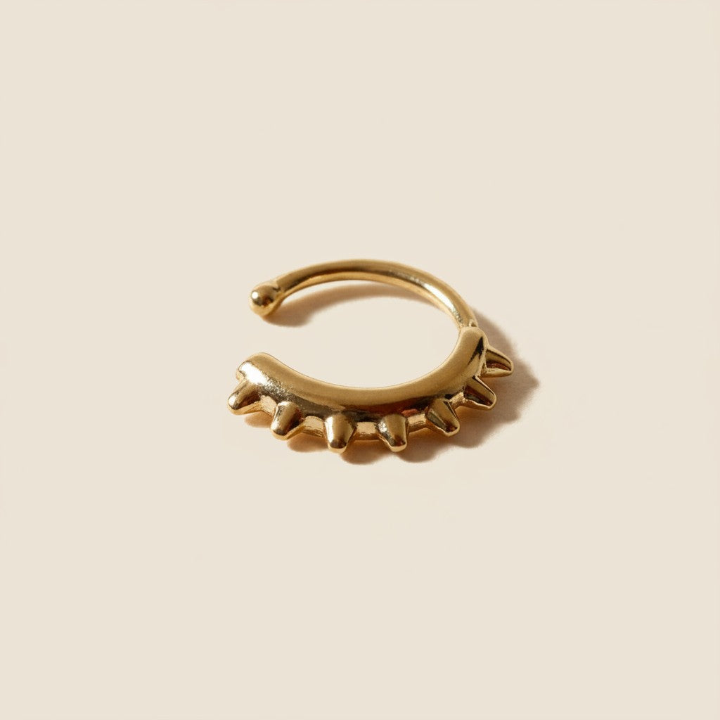 ⚡ 18k Gold Filled Triple Spike Ear Cuff — Three Points. Pure Gold Edge. No Piercing.