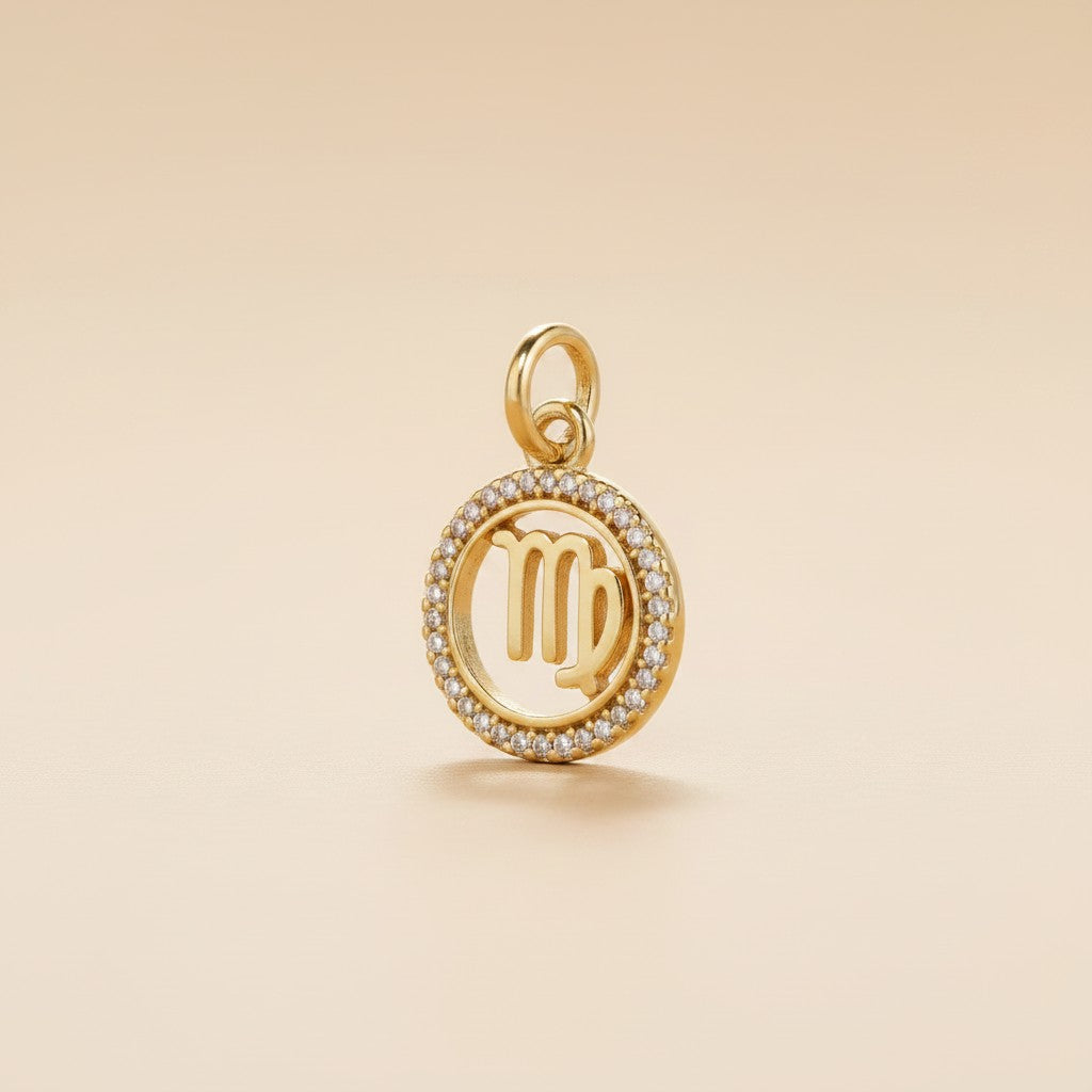 ♍ 18k Gold Filled Virgo Constellation Pendant — Your Stars. Your Sign. Worn in Gold Always.