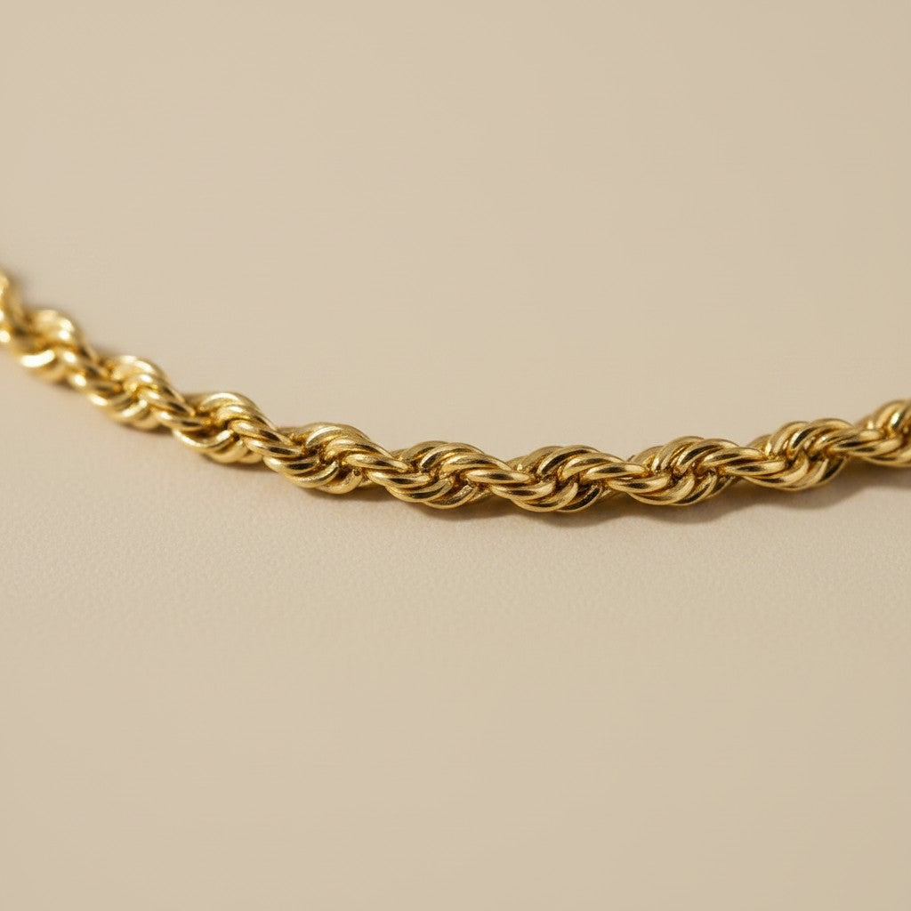 18k Gold Filled 1.7mm Rope Chain Necklace | Timeless Everyday Essential