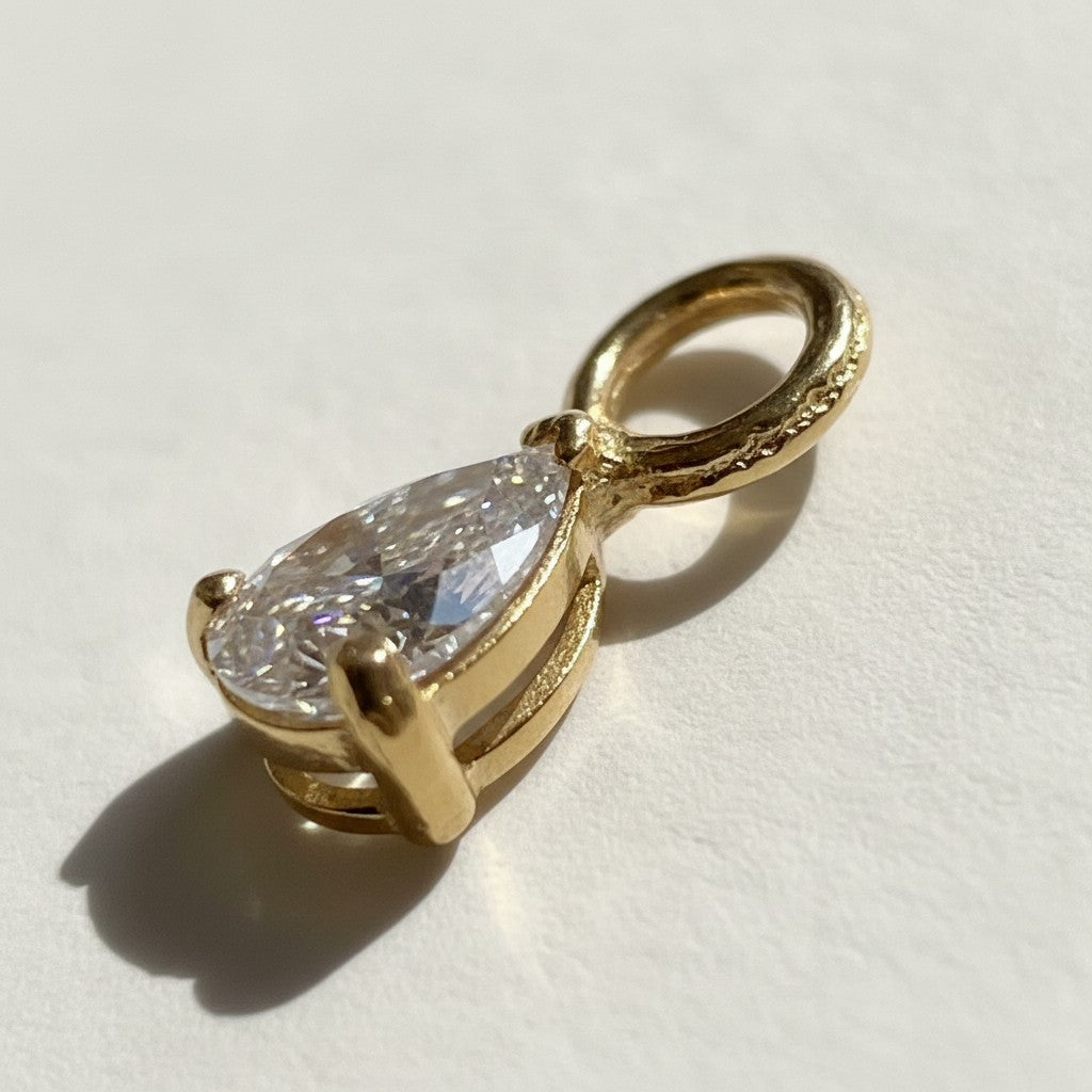 18k Gold Filled Mini Drop Earring Charm | Subtle Sophistication for Your Hoop