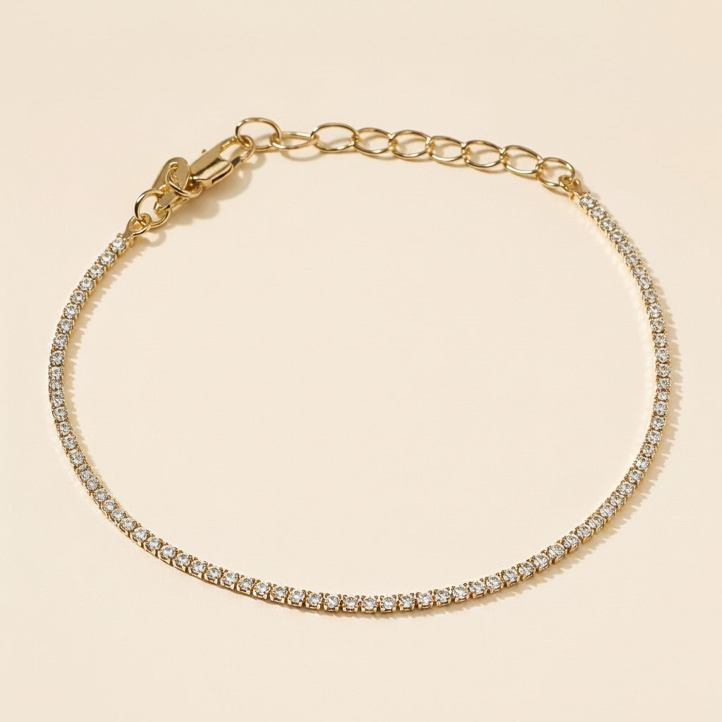 18k Gold Filled CZ Tennis Bracelet | Timeless Minimalist Sparkle