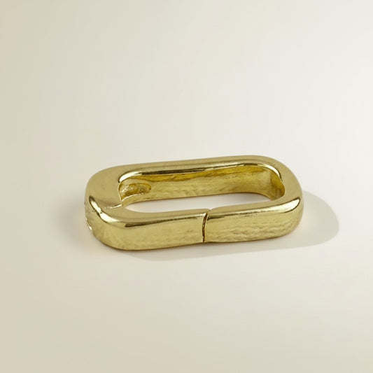 18k Gold Filled Oblong Carabiner Clasp 16mm — The Same Refined Hardware. A More Delicate Scale