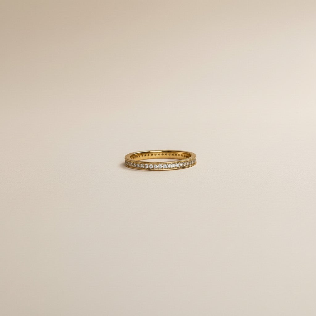Eternity CZ Band Ring for Women | Sparkling Wedding Band | Stackable Ring | Hypoallergenic Jewelry