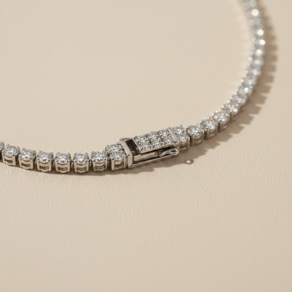 💎 .925 Sterling Silver Moissanite Tennis Necklace — GRA Certified. Diamond-Like Fire. The Necklace That Outshines Everything.