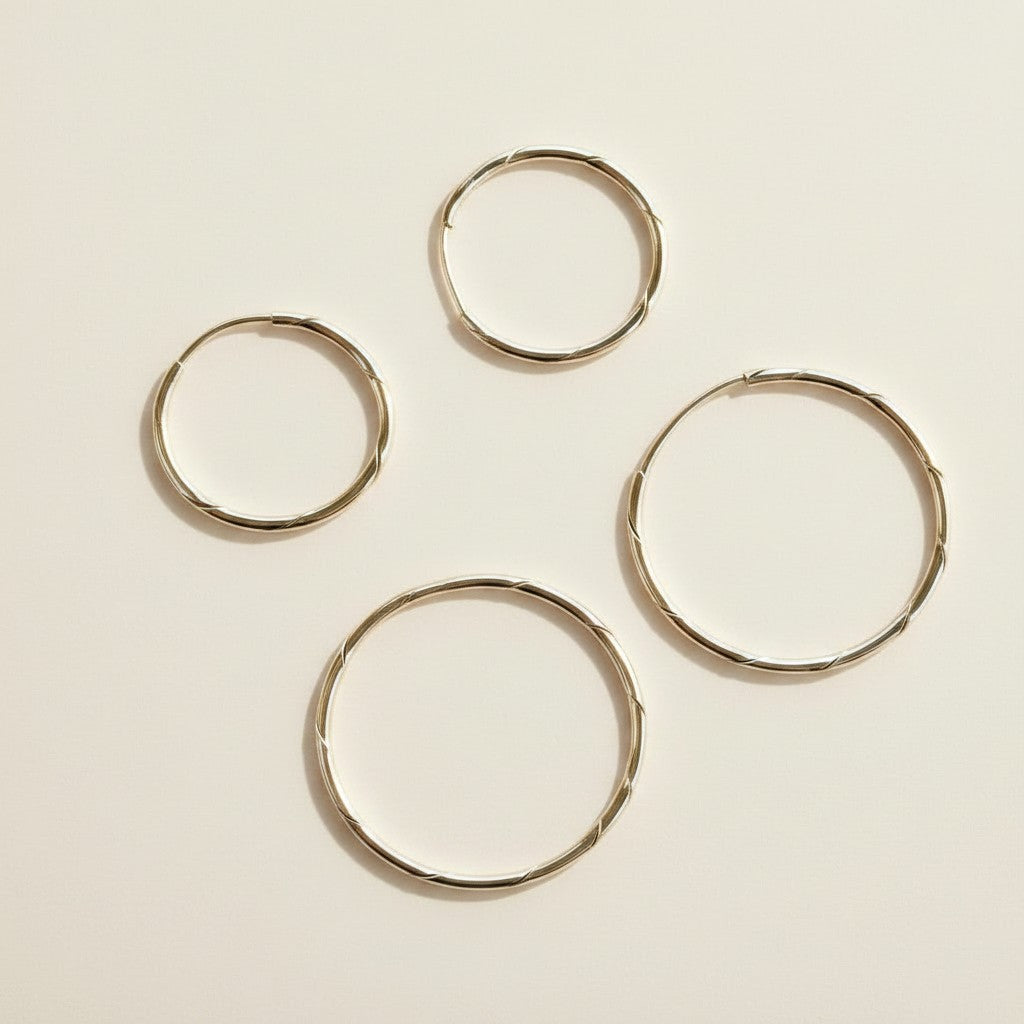 18k Gold Filled Continuous Twisted Tube Hoop Earrings | Endless Style