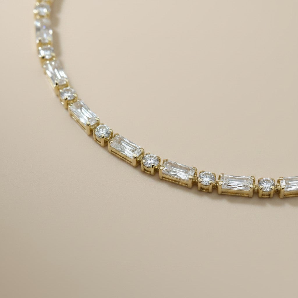✨ 18k Gold Filled Mixed Cut CZ Tennis Bracelet — The Classic That Does Something More