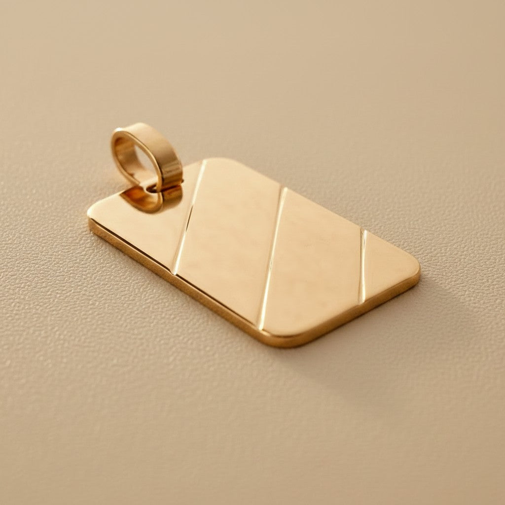 18k Gold Filled Geometric Crossing Line Pendant | Luxury Statement Piece