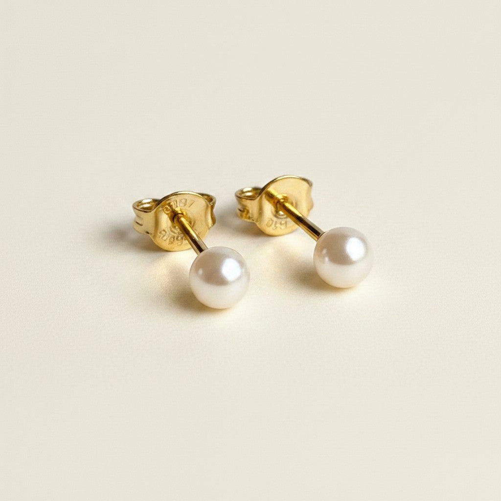 🤍 18k Gold Filled Korean Pearl Stud Earrings — The Classic. Done Right. For Every Occasion