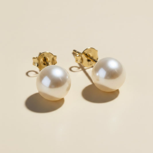 🤍 18k Gold Filled Korean Pearl Stud Earrings — The Classic That Every Jewelry Collection Needs.
