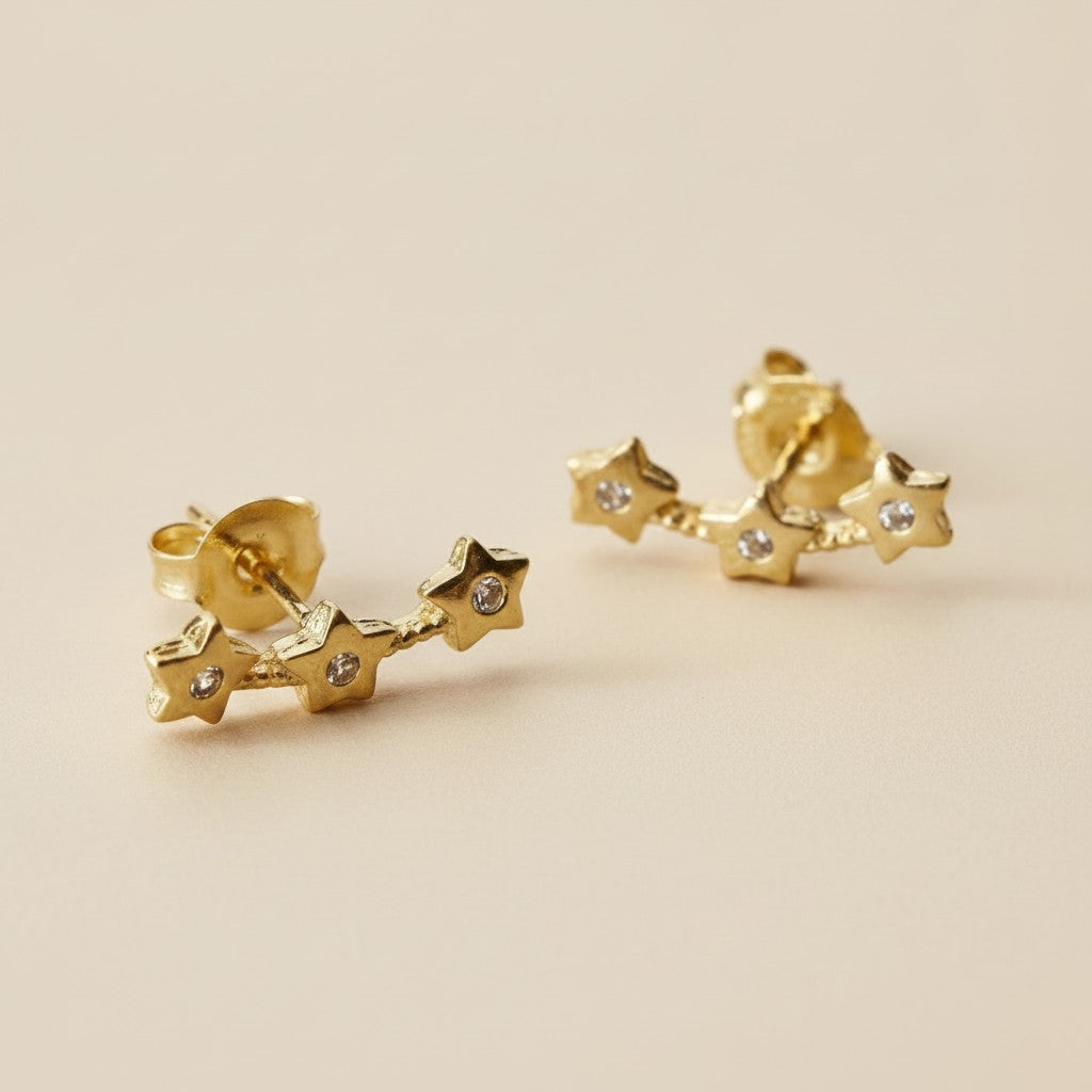 18k Gold Filled Star Ear Climber Earrings | Shine Like a Constellation