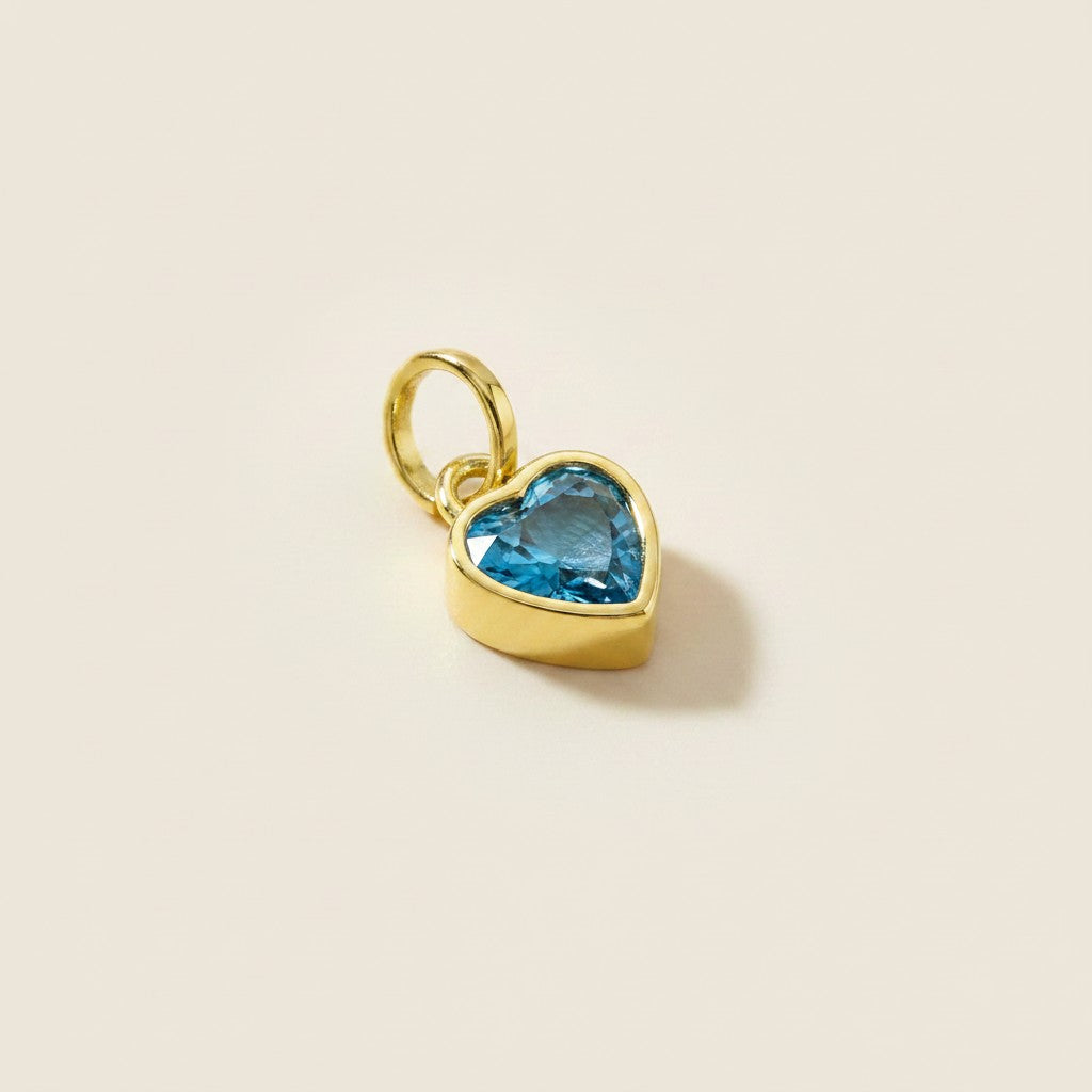 18k Gold Filled Colored CZ Heart Pendant | Add a Pop of Color