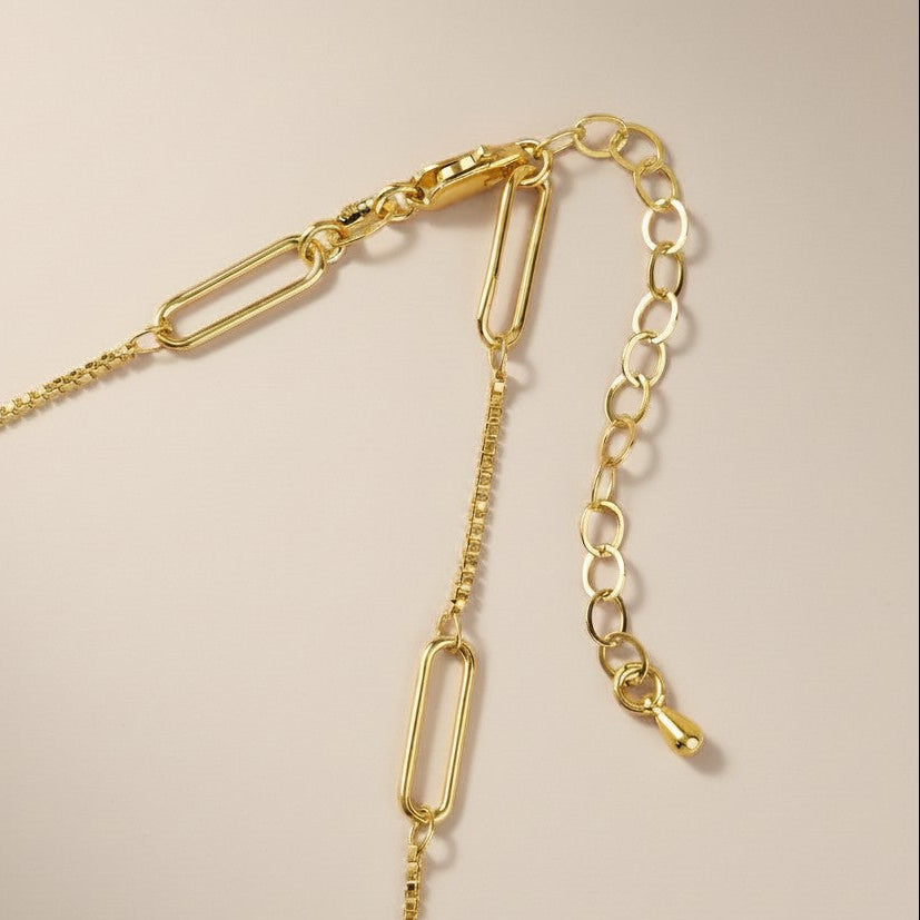 ✨ 18k Gold Filled Paperclip; Box Chain Necklace — Two Textures, One Effortlessly Striking Look