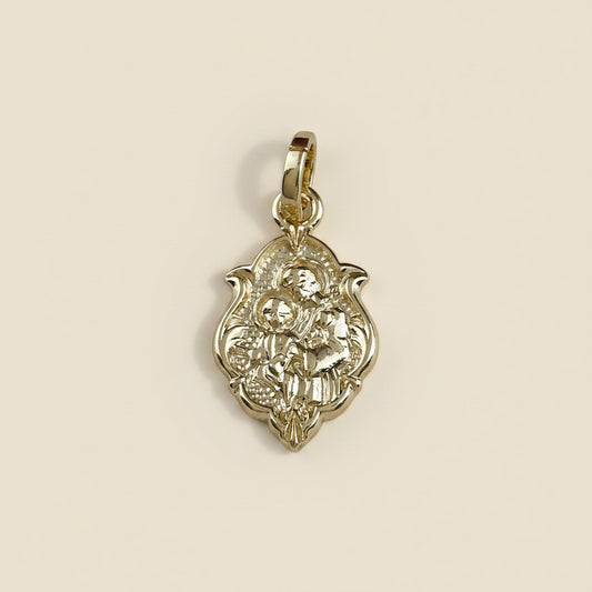 18k Gold Filled Saint Christopher Charm | Vintage Style, Patron of Travelers