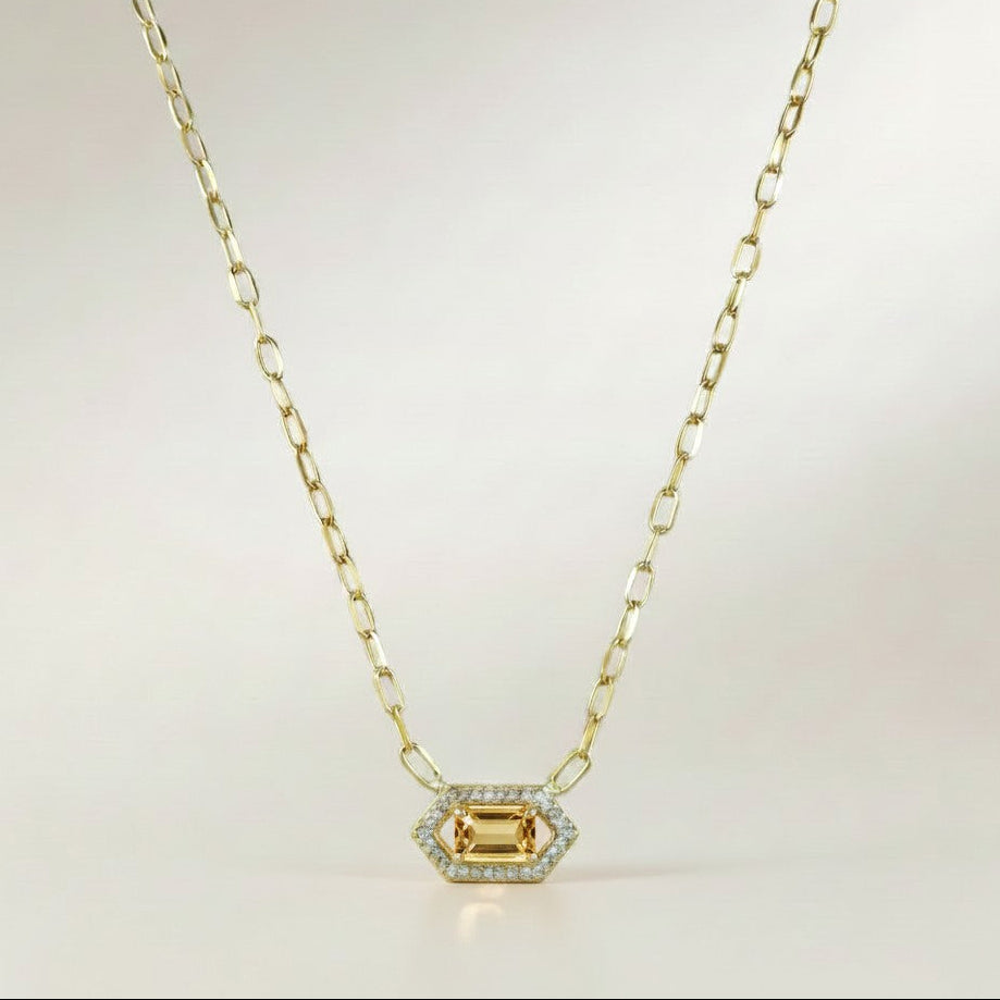 18k Gold Vermeil Birthstone Baguette Necklace — Wear Your Month. Every Single Day.