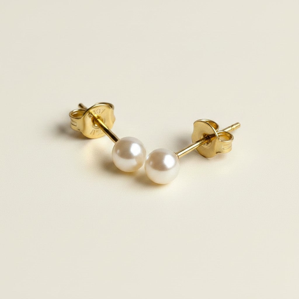 🤍 18k Gold Filled Korean Pearl Stud Earrings — The Classic. Done Right. For Every Occasion