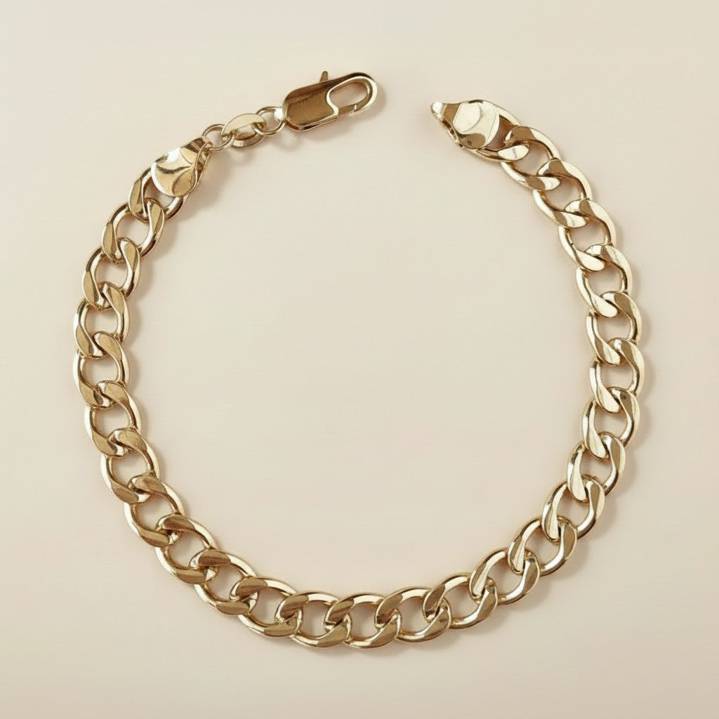 18k Gold Filled Cuban Chain Bracelet — 7.25mm of Bold. Three Sizes. Zero Apologies.