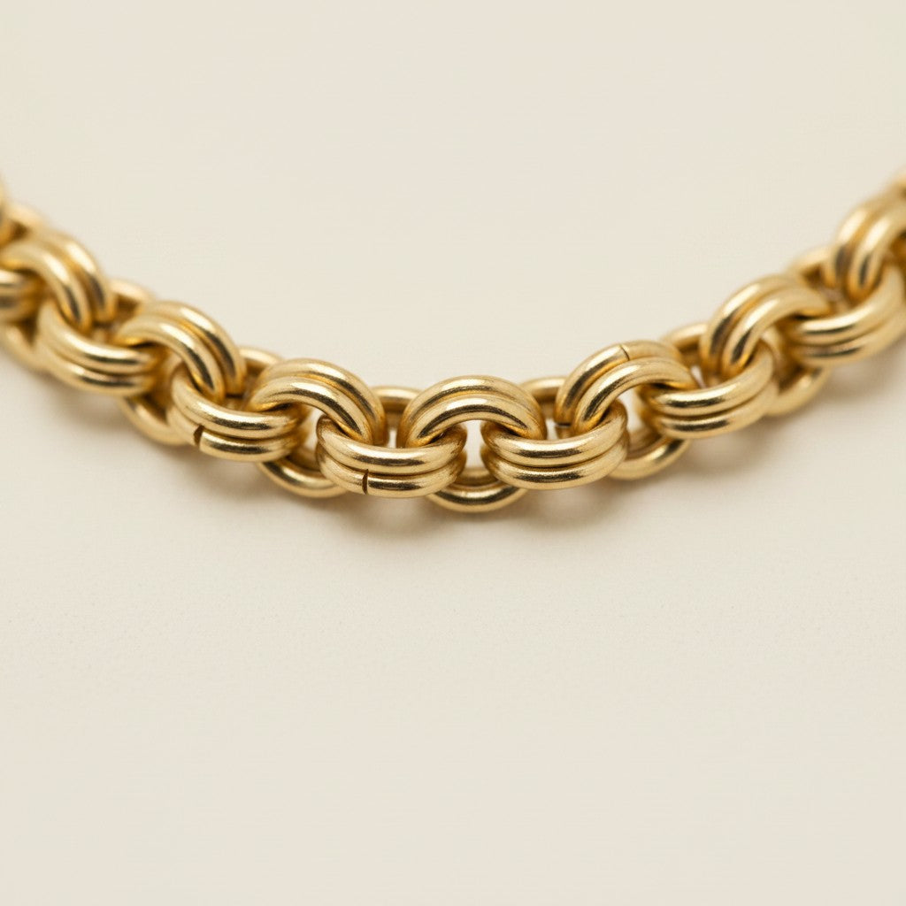 18k Gold Filled Double Link Rolo Chain Necklace | Classic Elegance, Modern Versatility