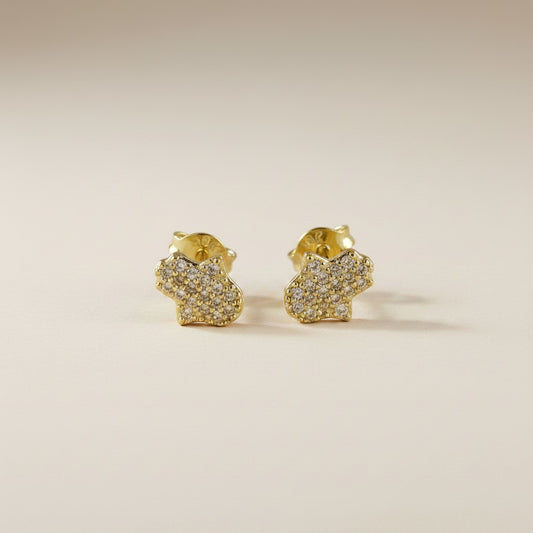 18k Gold Filled Pavé CZ Hamsa Stud Earrings — Protection. Sparkle. Both Ears.