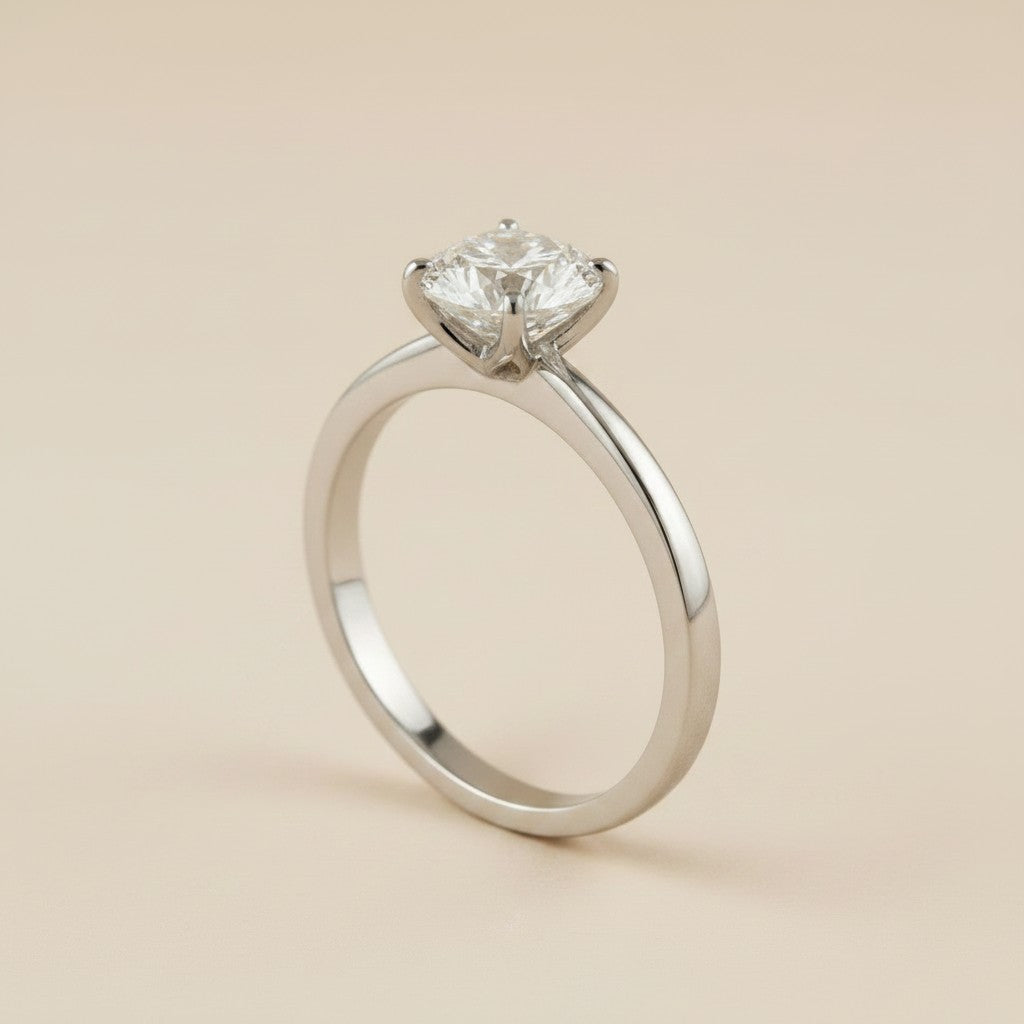💎 .925 Sterling Silver Six-Prong Moissanite Solitaire Ring — 1.0ct GRA Certified. The Most Classic Setting.