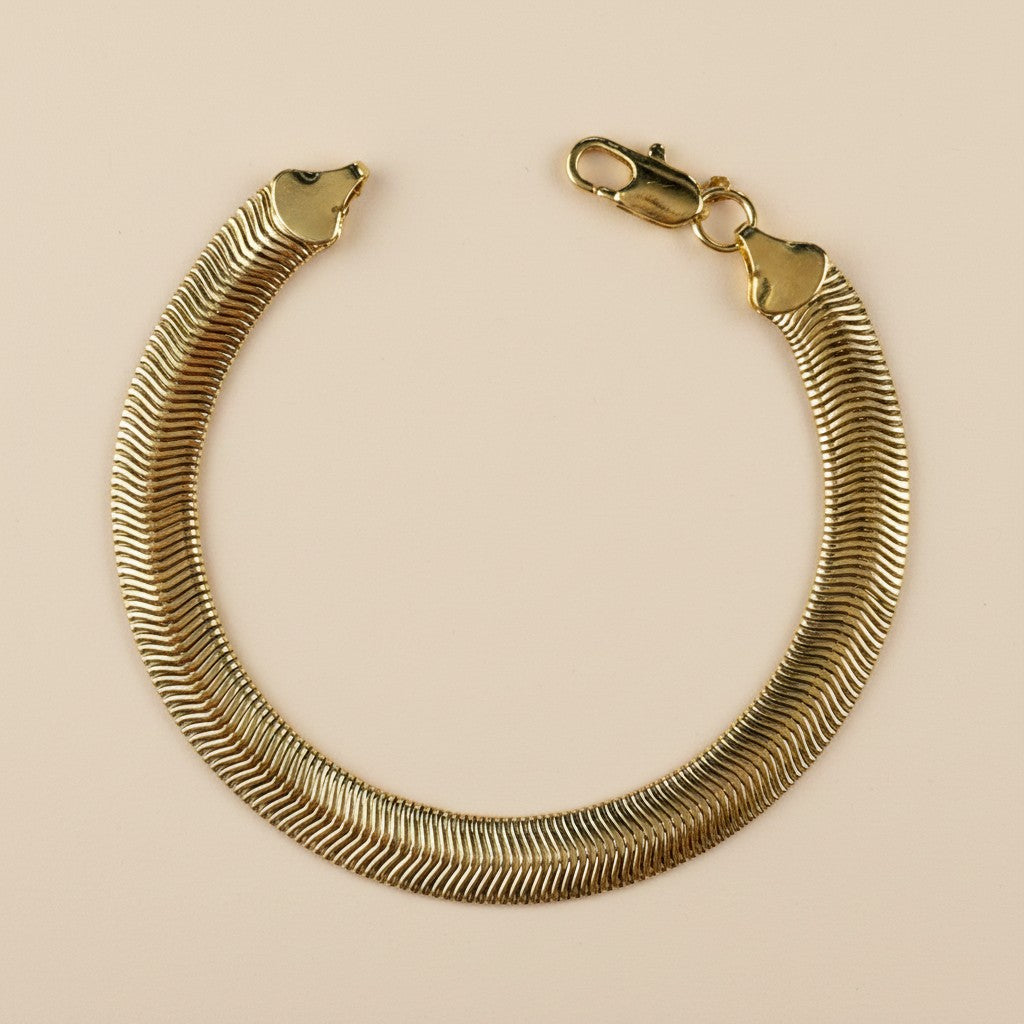✨ 18k Gold Filled Snake Chain Bracelet — 8mm of Fluid Gold. The Most Luxurious Drape at the Wrist.