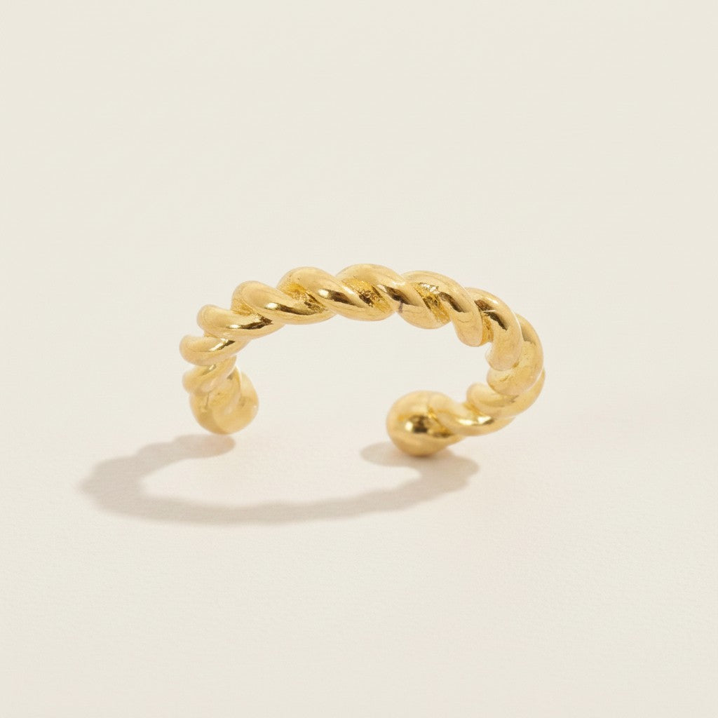 18k Gold Filled Twisted Ear Cuff | Delicate Everyday Edge