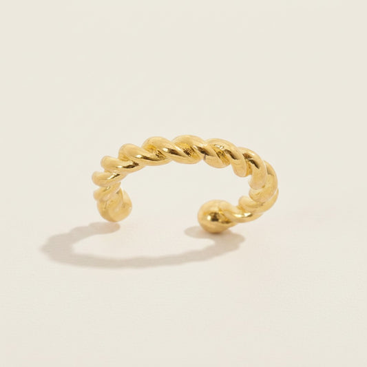 18k Gold Filled Twisted Ear Cuff | Delicate Everyday Edge