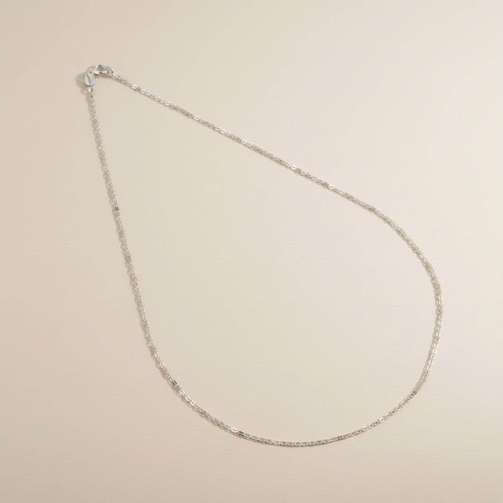 Sterling Silver Diamond Cut Forzatina Link 1.4mm