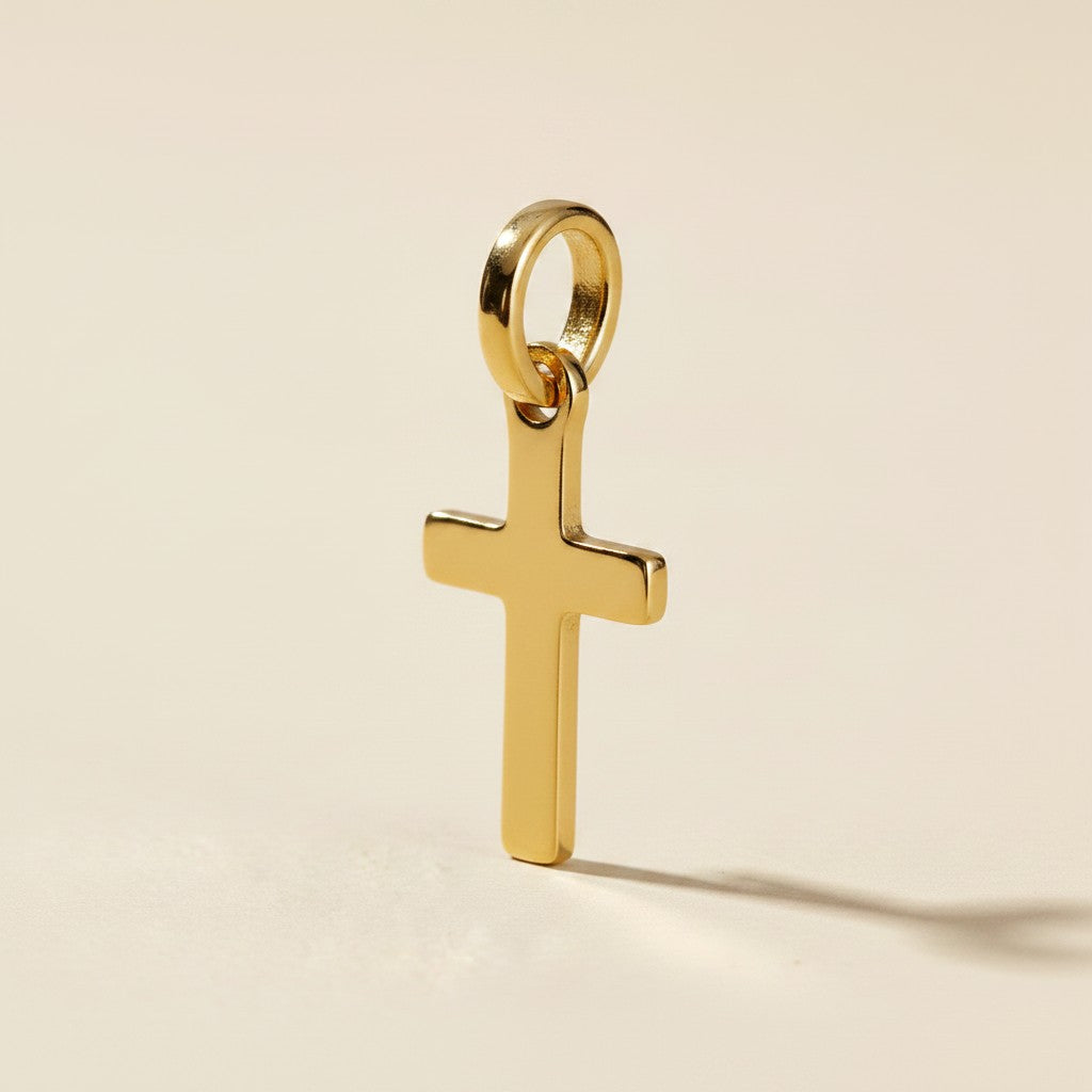 ✝️ 18k Gold Filled Mini Polished Cross Pendant — Faith in Its Most Essential Form.
