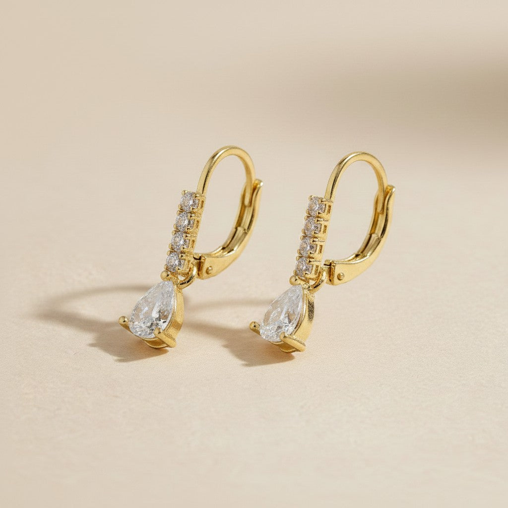 18k Gold Filled Floating CZ Hoop Earrings