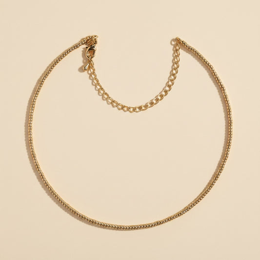 ✨ 18k Gold Filled Mini Beaded Choker — The Closest, Most Delicate Gold at the Throat.
