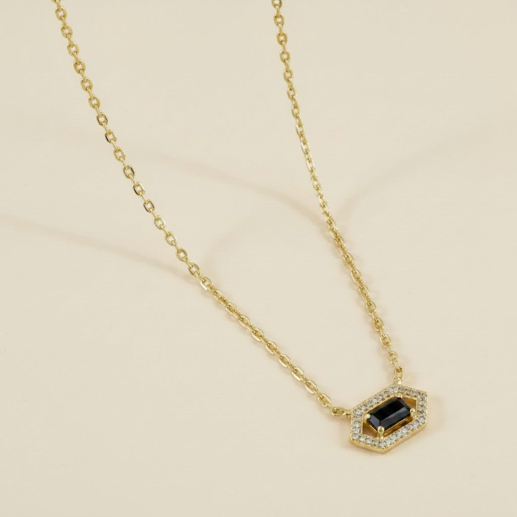 18k Gold Filled Baguette Birthstone Necklace | Personalized Sparkle