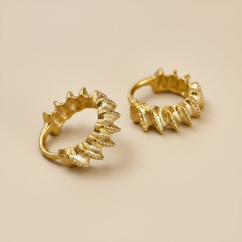18k Gold Filled Rugged Petite Clicker Hoop Earrings