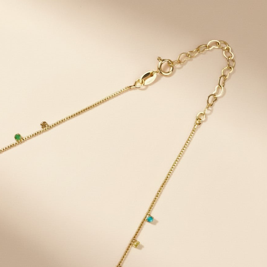 Cubic Zirconia Necklace for Women - Colorful CZ Stone Jewelry